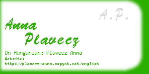 anna plavecz business card
